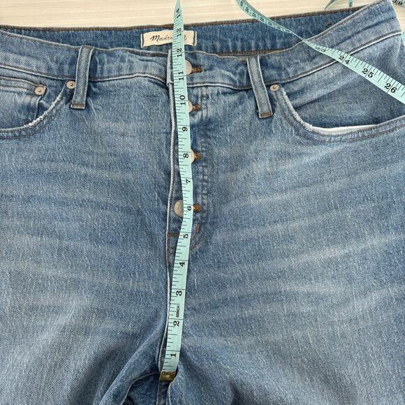 Madewell Cali Demi Boot Jeans Size 32 Dory Wash Comfort Stretch High Rise Crop - Picture 13 of 16